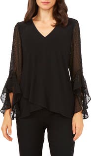 Chaus Tulip Bell Sleeve Top