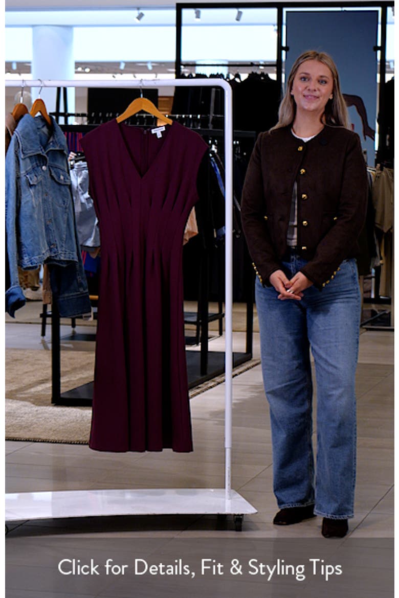 Seamed Ponte V-Neck Dress video