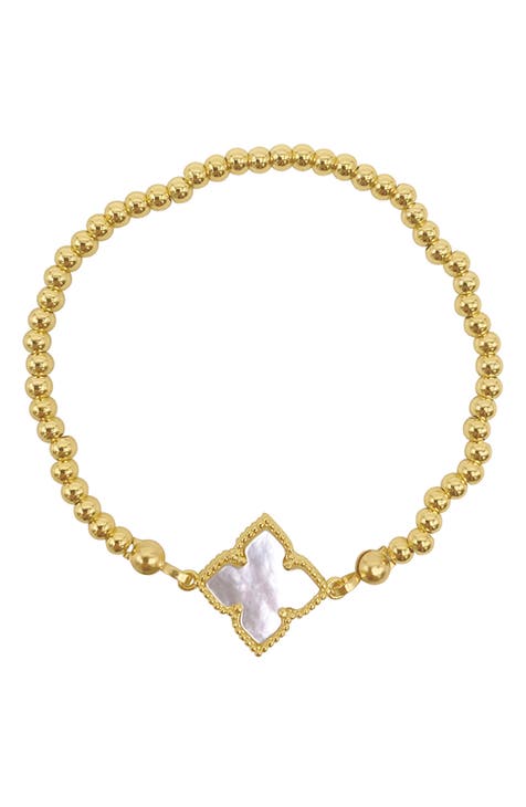 White Mother of Pearl Flower Bracelet