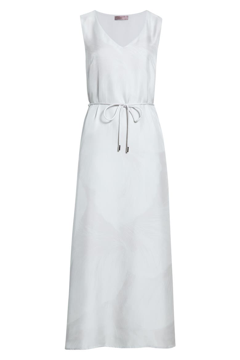 Petal Print Silk Dress, Main, color, GRIGIO PERLA