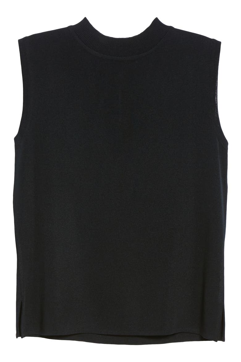 Mock Neck Shell, Alternate, color, BLACK