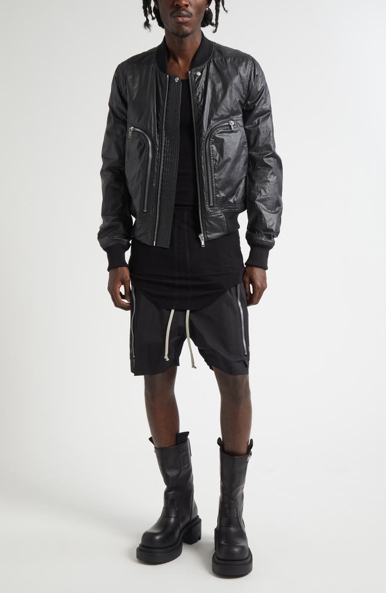 Rick Owens Bauhaus Bela Drawstring Cargo Shorts, Alternate, color, Black