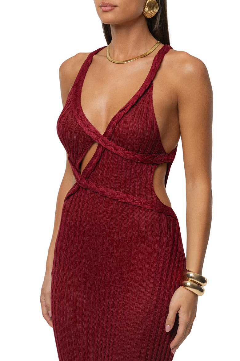 Drift & Dream Open Back Body-Con Maxi Sundress, Alternate, color, RED