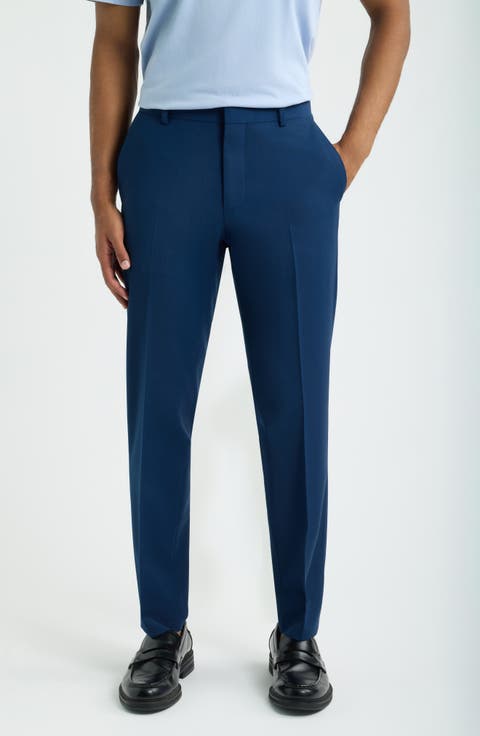 Skinny Fit Pleated Suit Pants