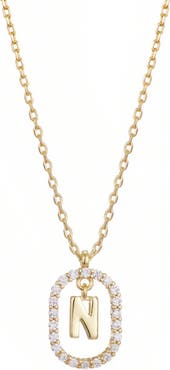 Adornia Floating Letter Initial Cubic Zirconia Pendant Necklace