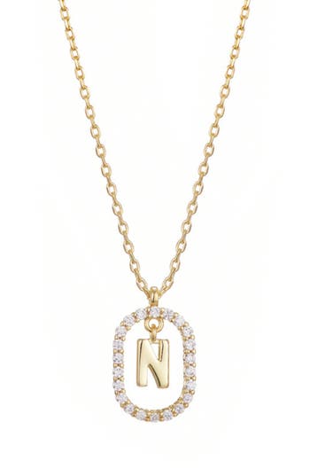 Adornia Floating Letter Initial Cubic Zirconia Pendant Necklace
