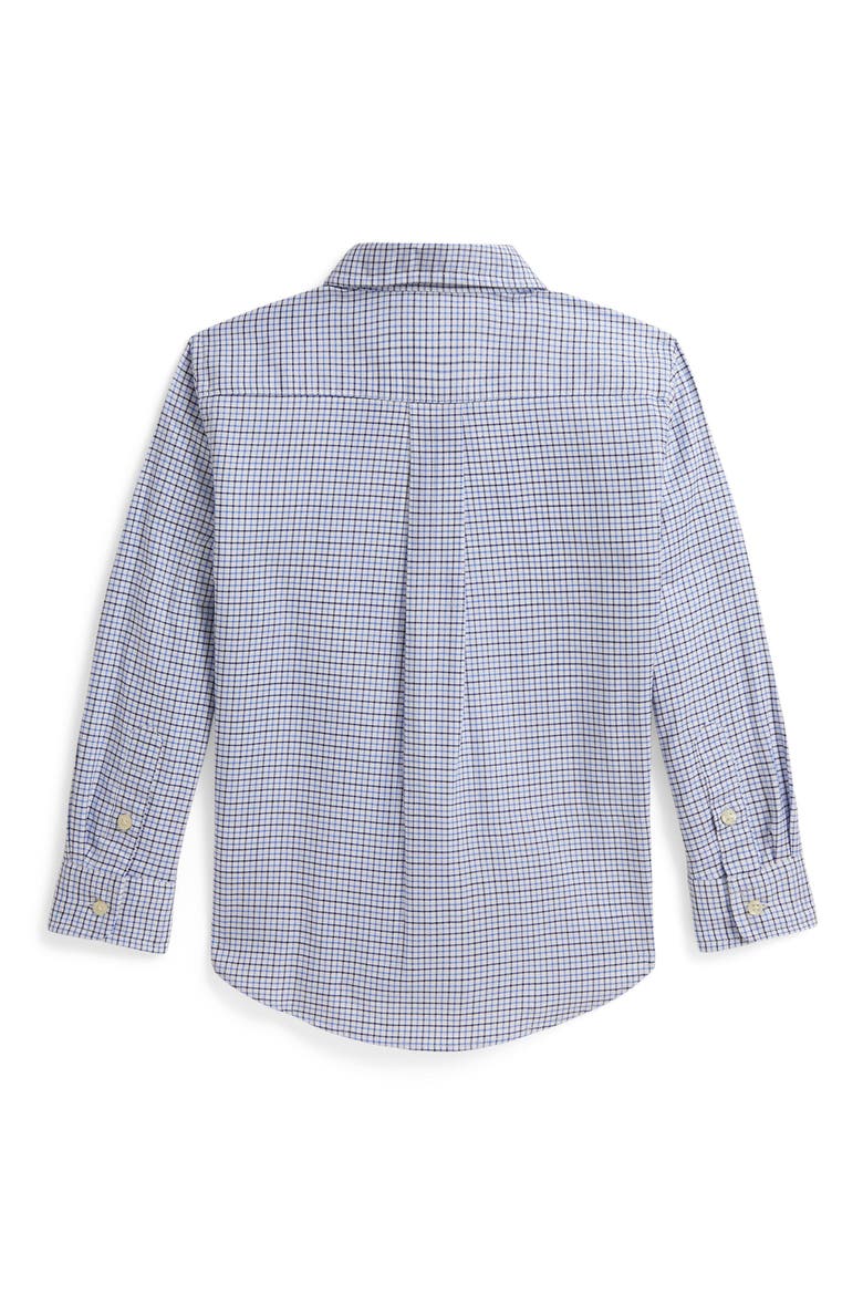 Kids' Performance Plaid Oxford Shirt, Alternate, color, 7372A WHITE BLUE MULTI