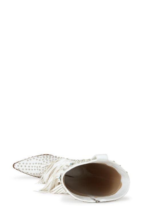Azalea Wang Bennett Fringe Cowboy Boot In White