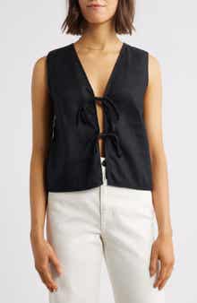 Rails Linen Tie Front Vest