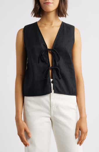 Rails Linen Tie Front Vest