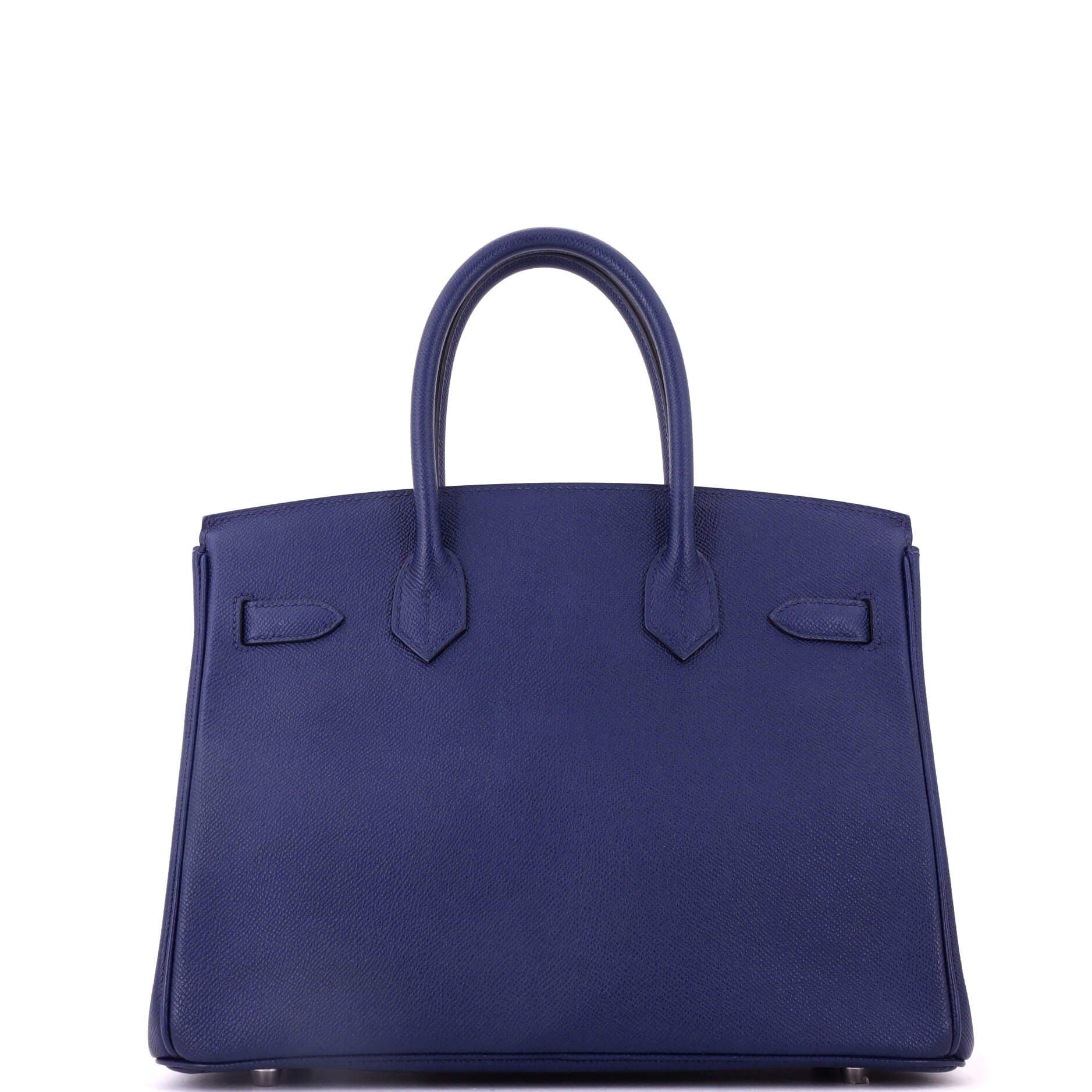 Birkin Handbag Blue Epsom with Palladium Hardware 30, Alternate, color, Blue