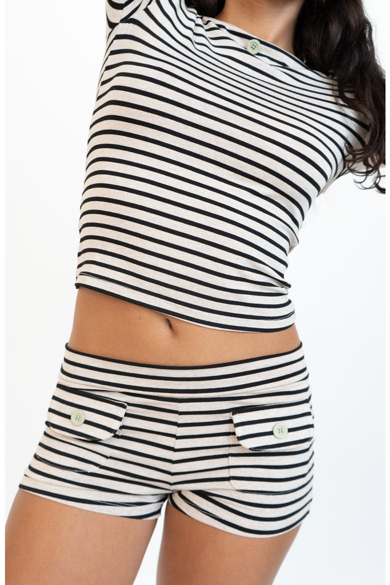 Button Mini Shorts, Alternate, color, Stripe