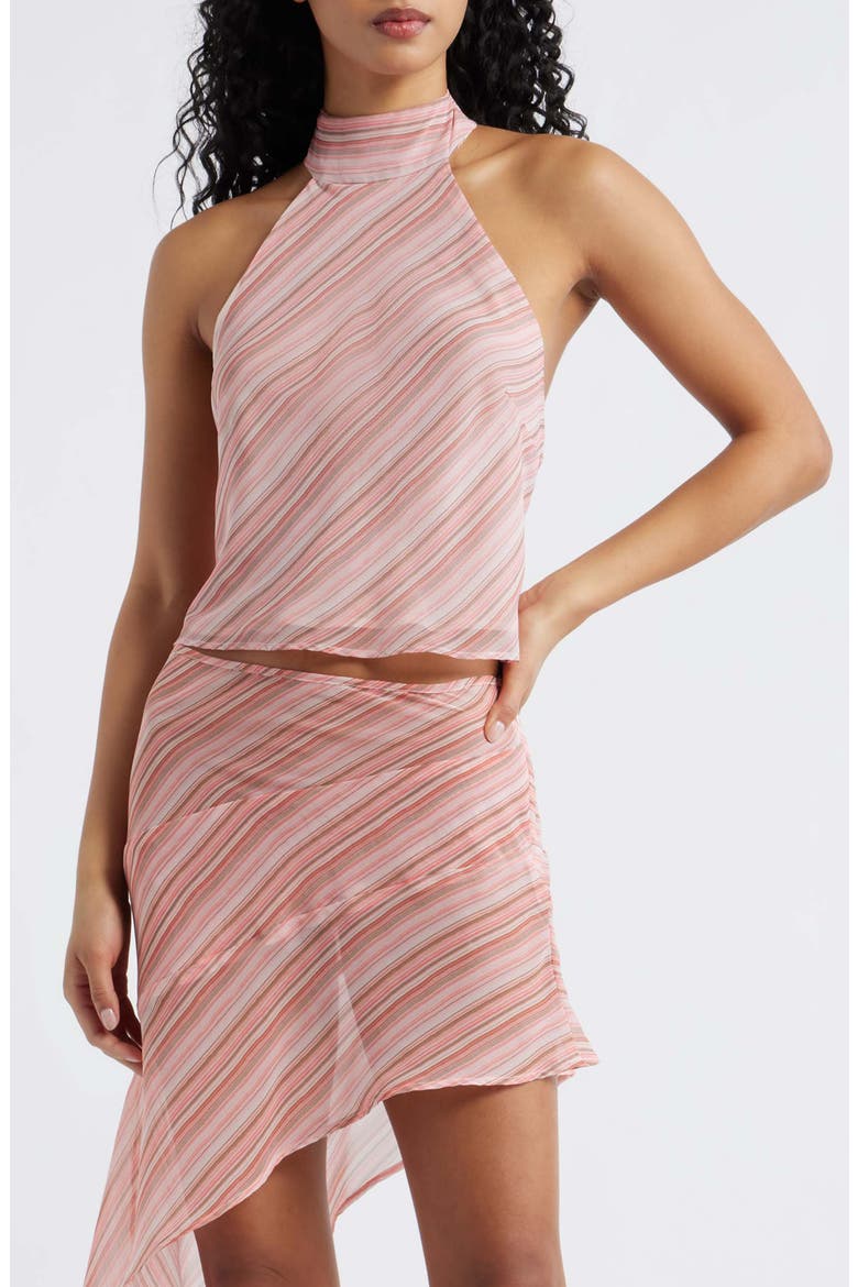 Piper Halter Top, Main, color, PINK STRIPE