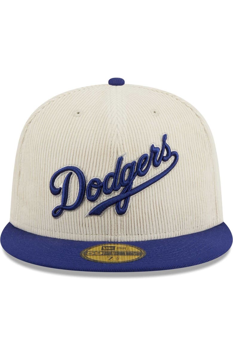 New Era Men's New Era White Los Angeles Dodgers Corduroy Classic 59FIFTY Fitted Hat, Alternate, color, White
