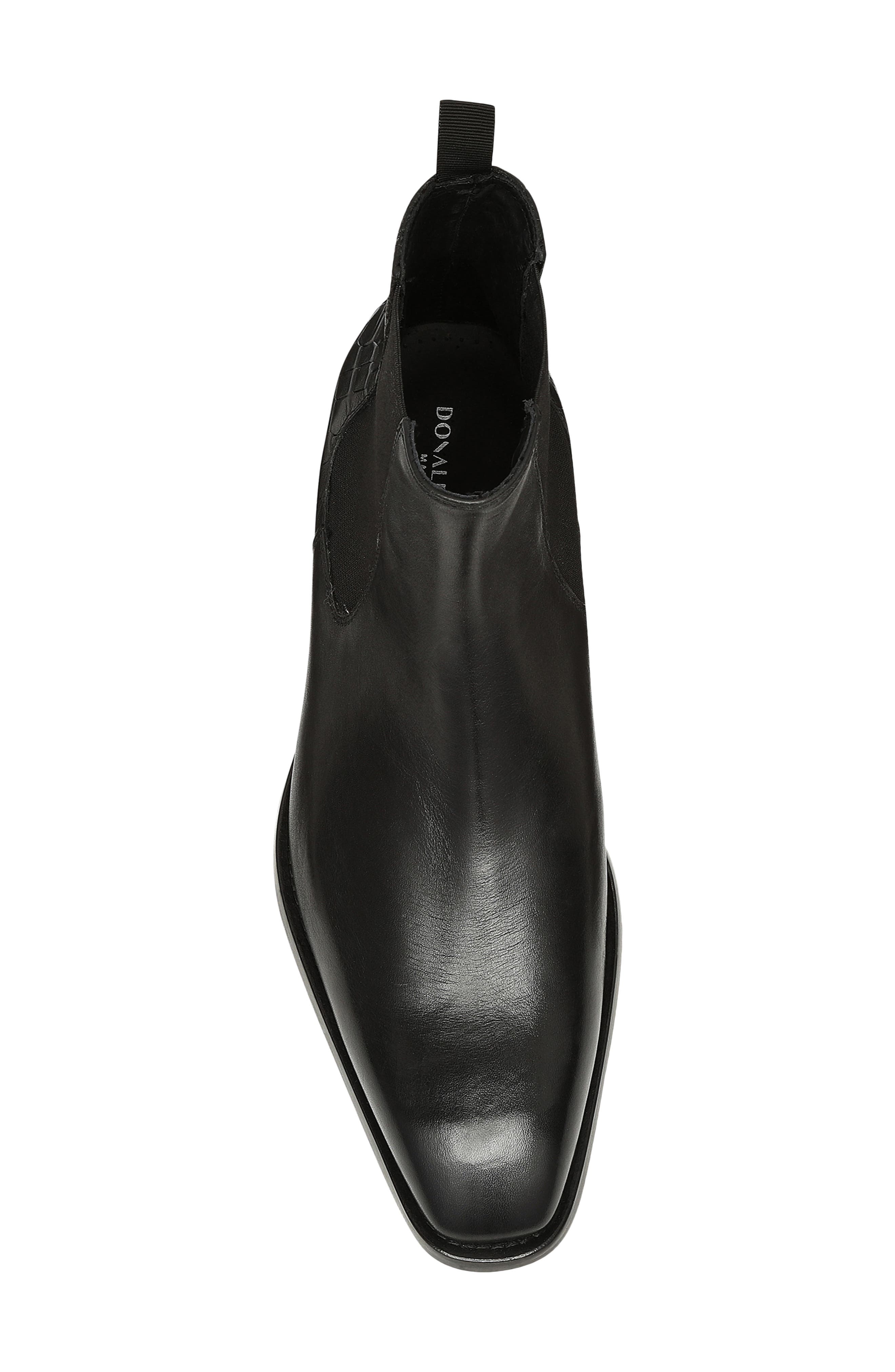 Donald Pliner Sloan Croc Embossed Chelsea Boot, Alternate, color, Black
