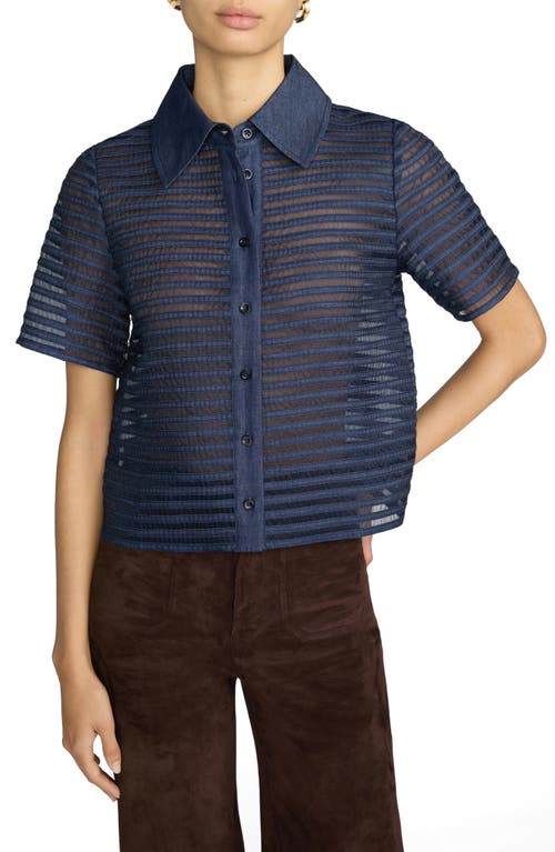 Frame The Denim Lattice Shirt In Skylight