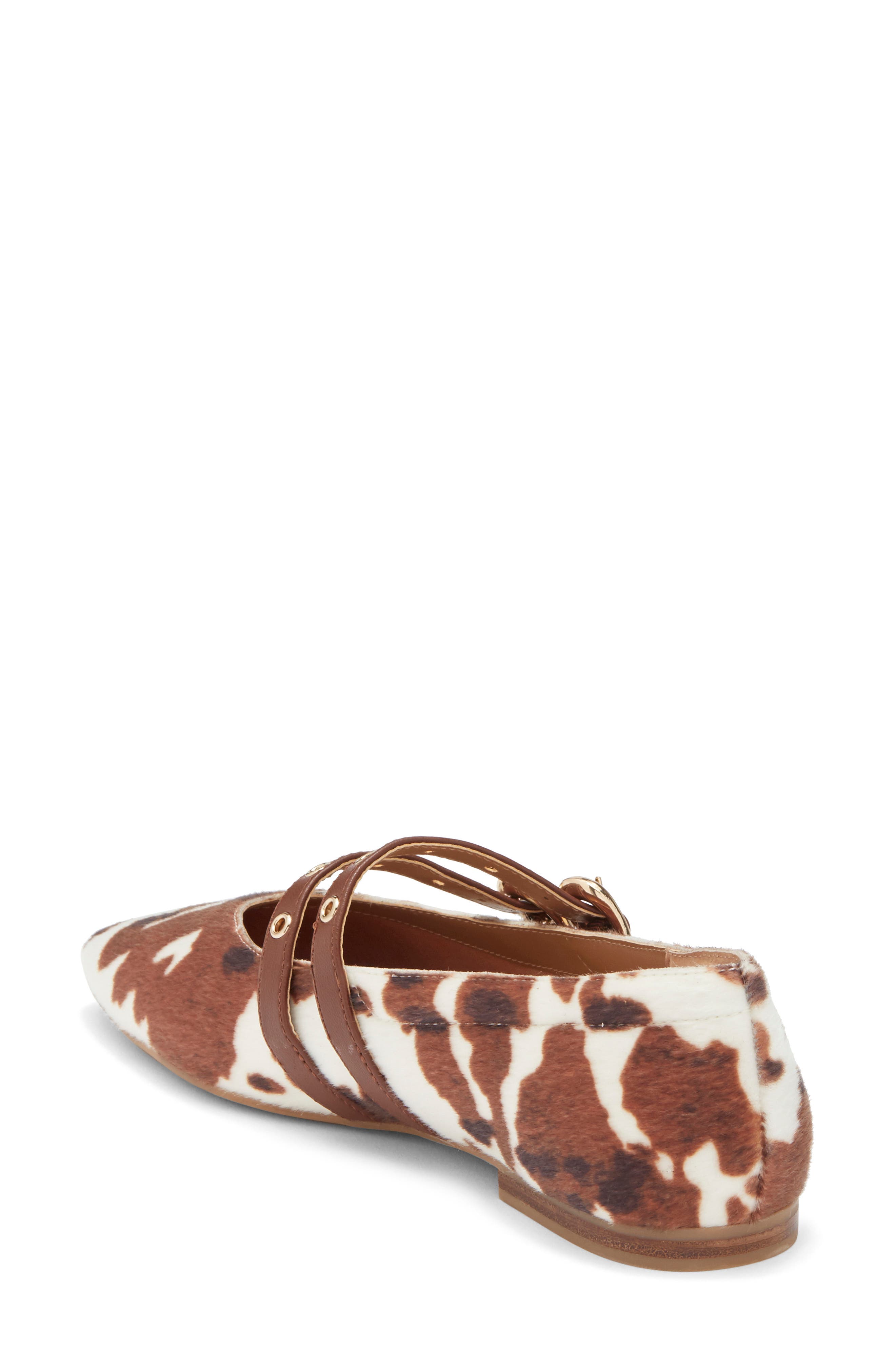 Alenia Grommet Mary Jane Flat, Alternate, color, COCOA FAUX CALF HAIR