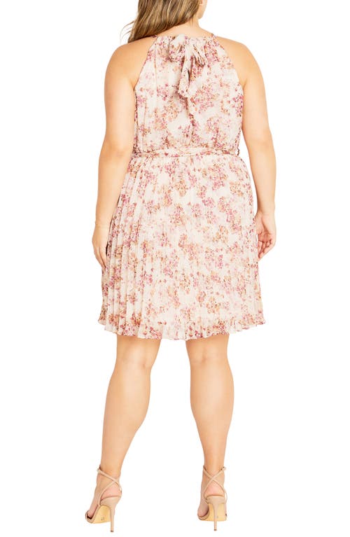 City Chic Jorgie Floral Print Sleeveless Dress In Animal Print