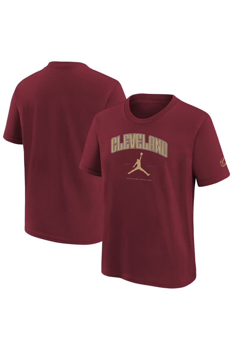 Youth Jordan Brand Wine Cleveland Cavaliers Essential Cities T-Shirt, Alternate, color, Wine