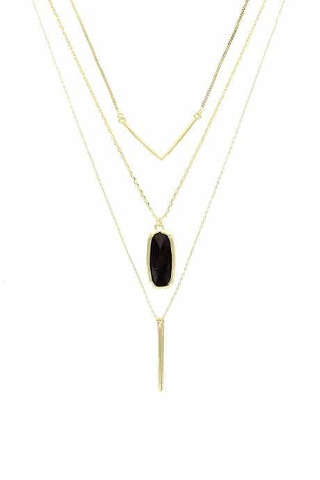 Idara Resin Stone Multi Strand Necklace