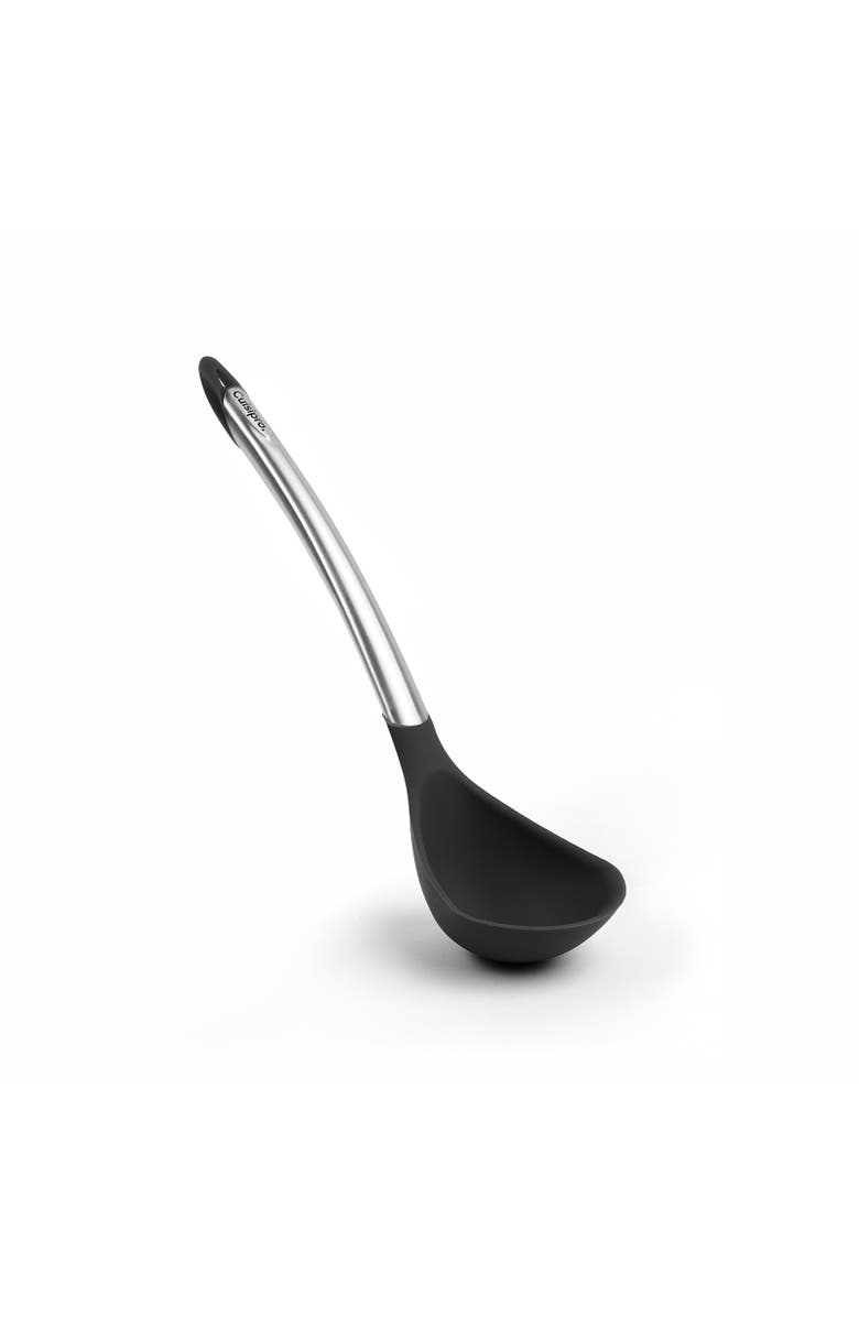 CUISIPRO Silicone & Stainless Steel 12.25-Inch Ladle, Main, color, Black
