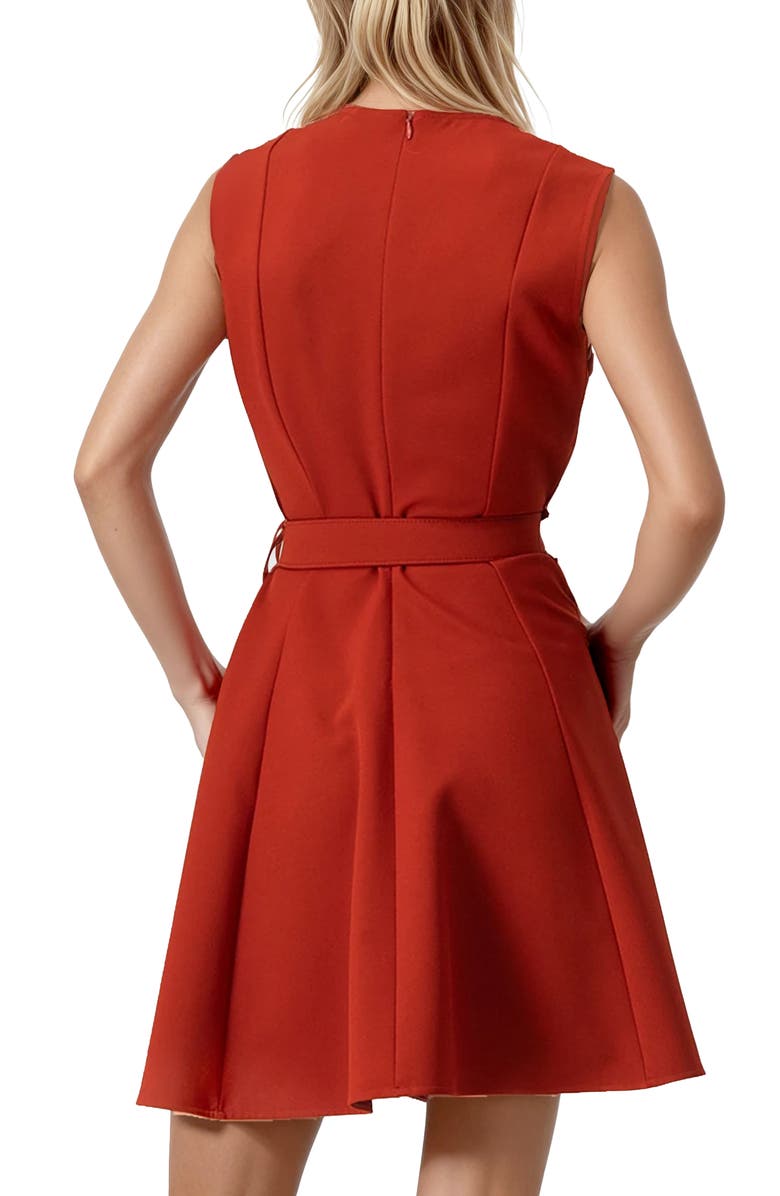 IVONNE A-Line Belted Dress, Alternate, color, Chedron