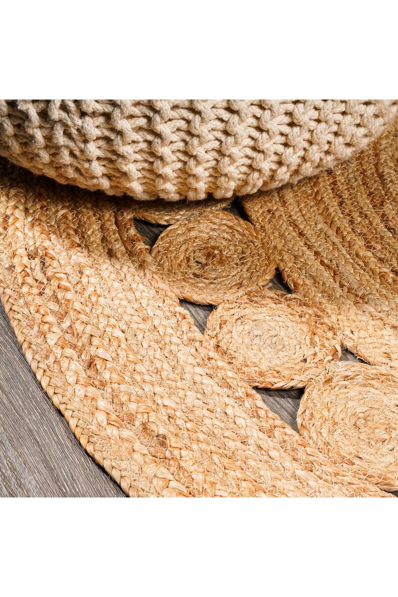 Dahlia Round Natural Jute Boho Circle Natural Round Area Rug, Alternate, color, Natural