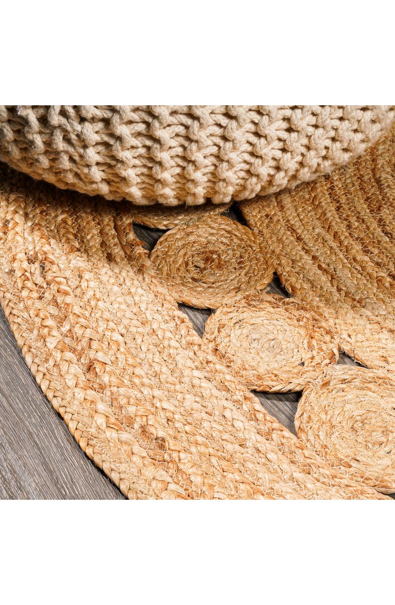 JONATHAN Y Dahlia Round Natural Jute Boho Circle Natural Round Area Rug, Alternate, color,