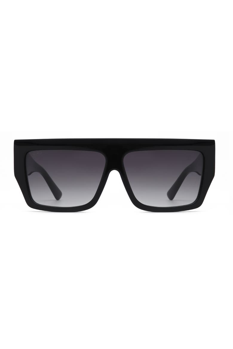 NYC Square Sunglasses, Main, color, Black/Black