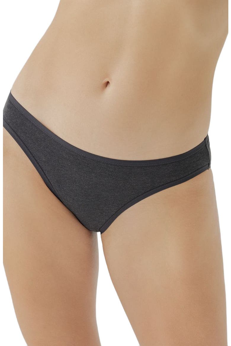 Organic Cotton Everyday Classic Fit Bikini 6-Pack, Main, color, Charcoal Basics