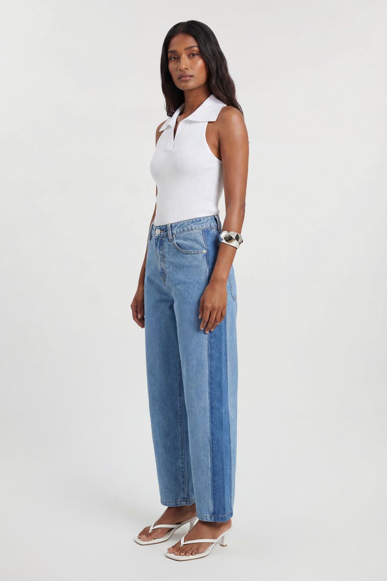 Barrel Leg Jeans, Alternate, color, Mid Blue