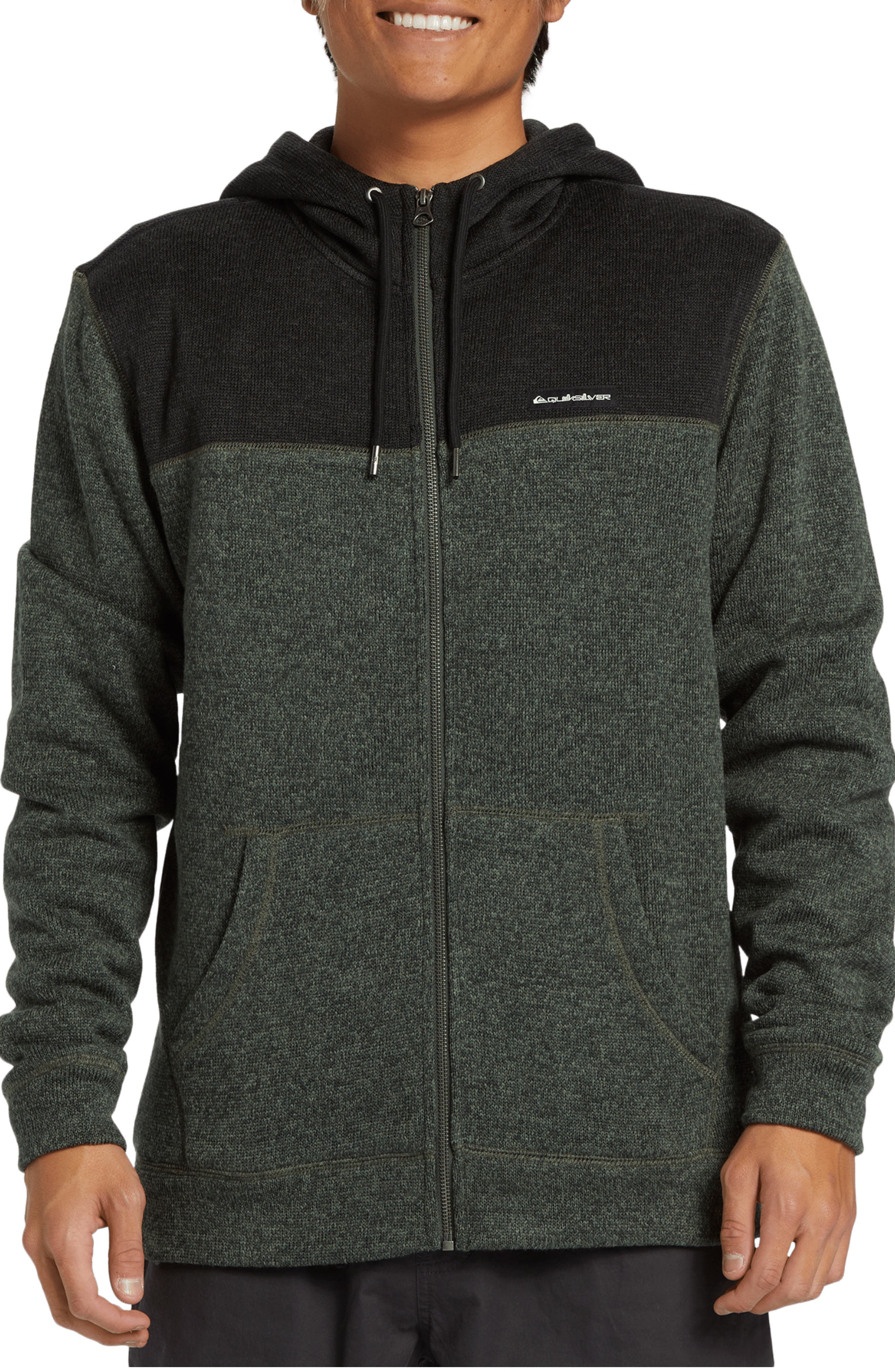 Quiksilver Keller Colorblock Fleece Lined Zip Hoodie