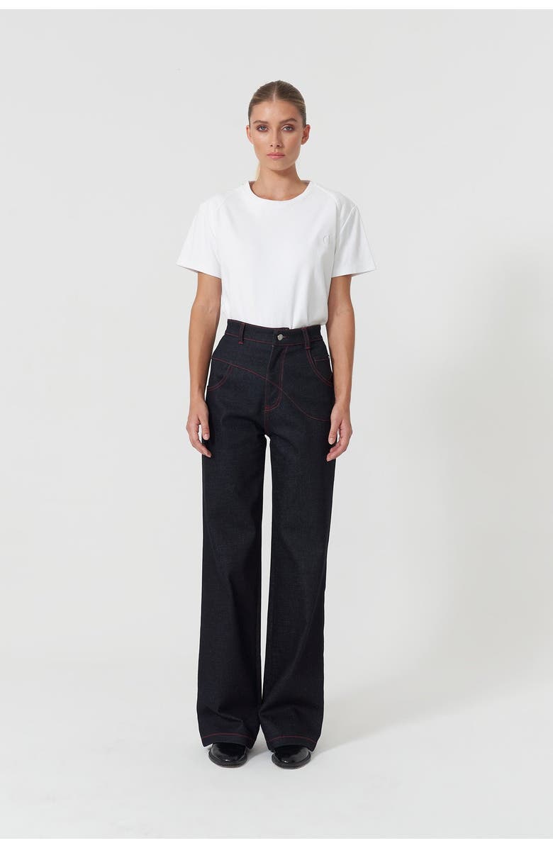 Jendue Davidson Cross Line Pants, Alternate, color, Deep Blue