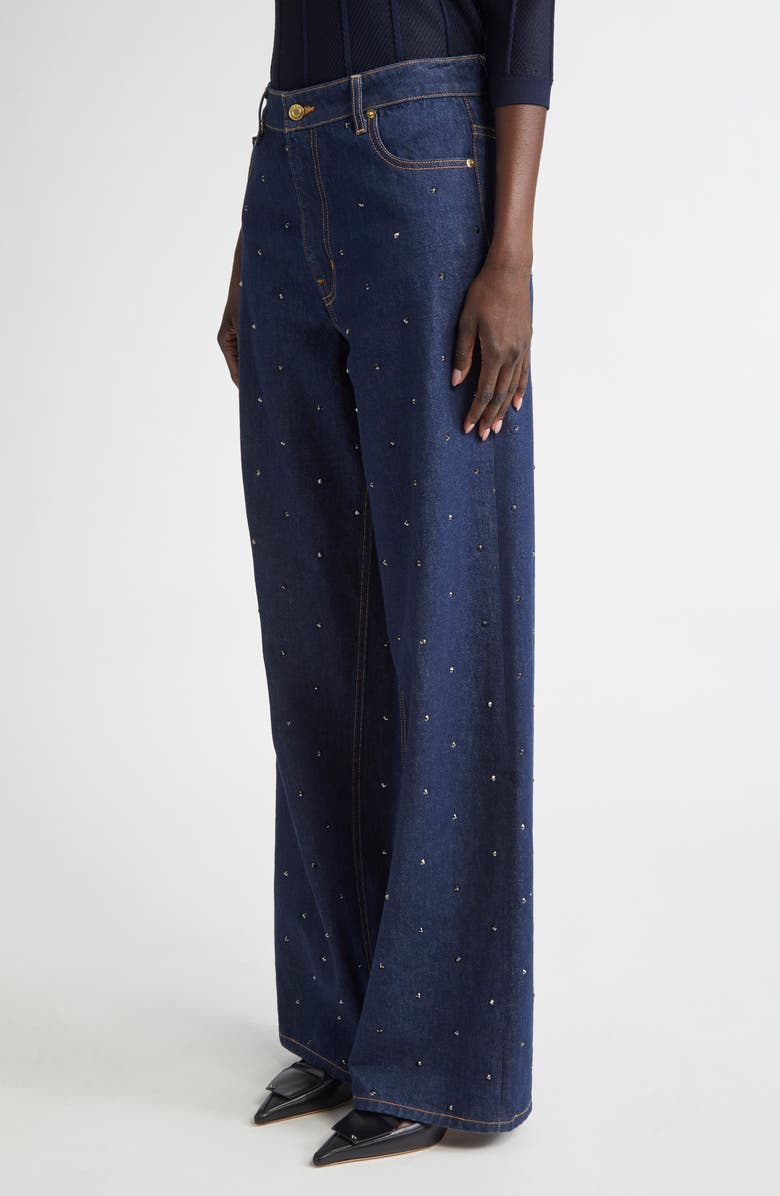 ST. JOHN Rhinestone Embellished Jeans, Alternate, color, Indigo Wash