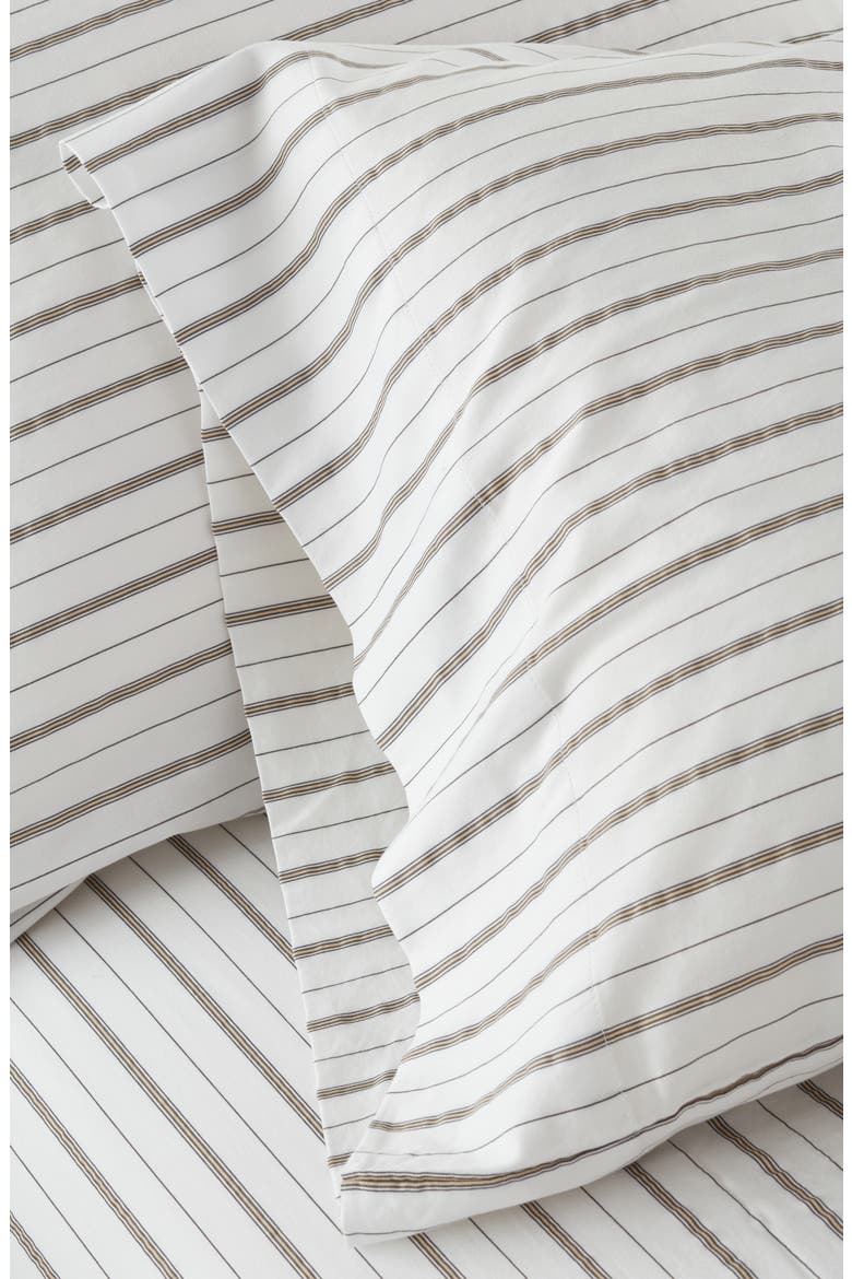 Stripe Organic Cotton Sateen Pillowcases, Alternate, color, WHITE BRILLIANT STRIPE