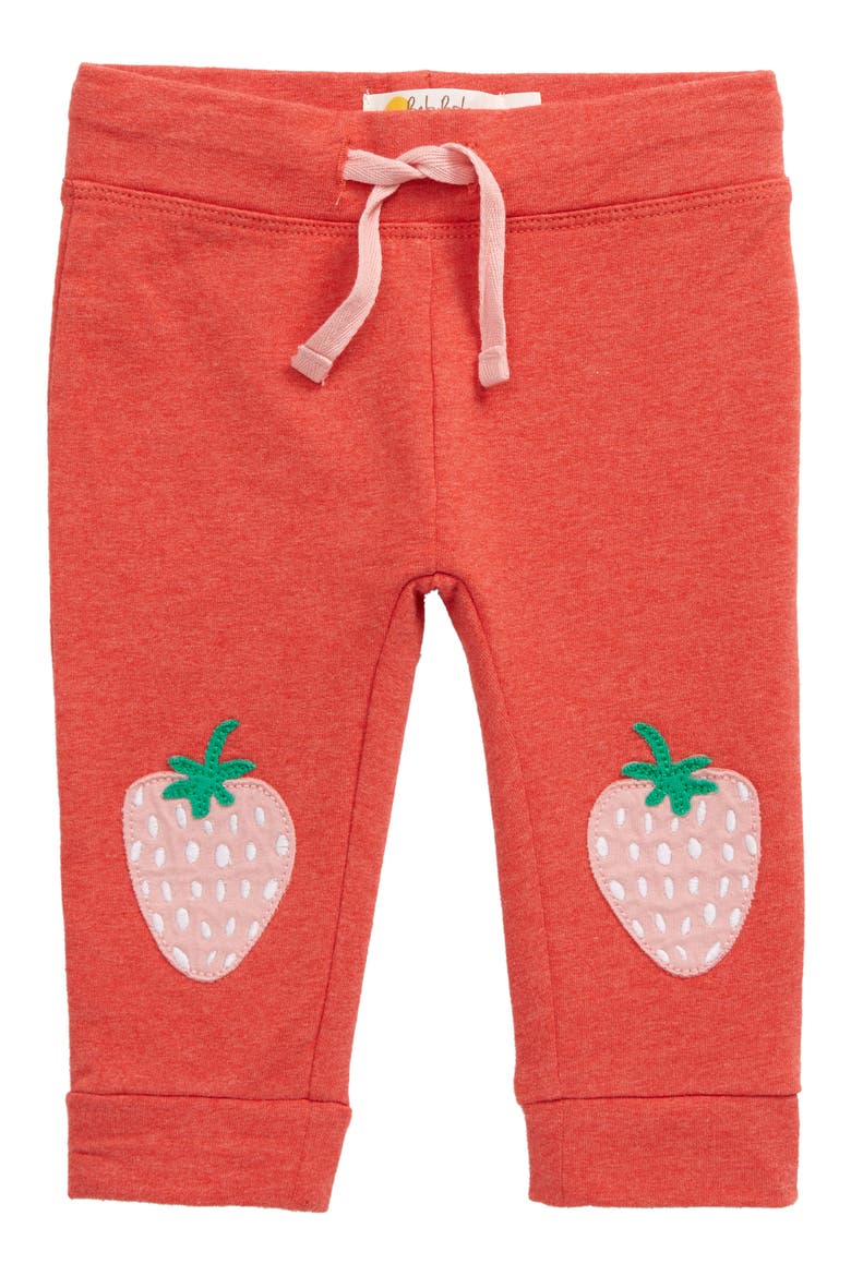 Fun Appliqué Patch Pants, Main, color, PEACH MELBA STRAWBERRIES