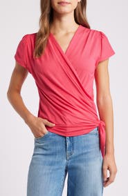 Loveappella Faux Wrap Top