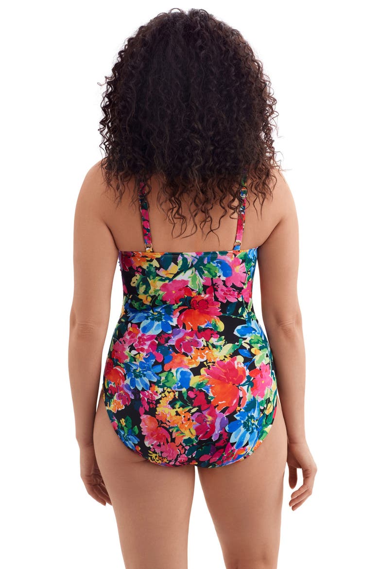 Shirred Sweetheart Tank Long Torso One-Piece Swimsuit, Alternate, color, Blooming Bouquet