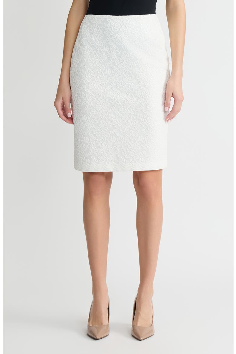 Lace Slim Skirt, Main, color, LILY WHITE