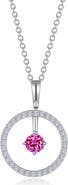 Lafonn Simulated Diamond Lab-Created Birthstone Reversible Pendant Necklace