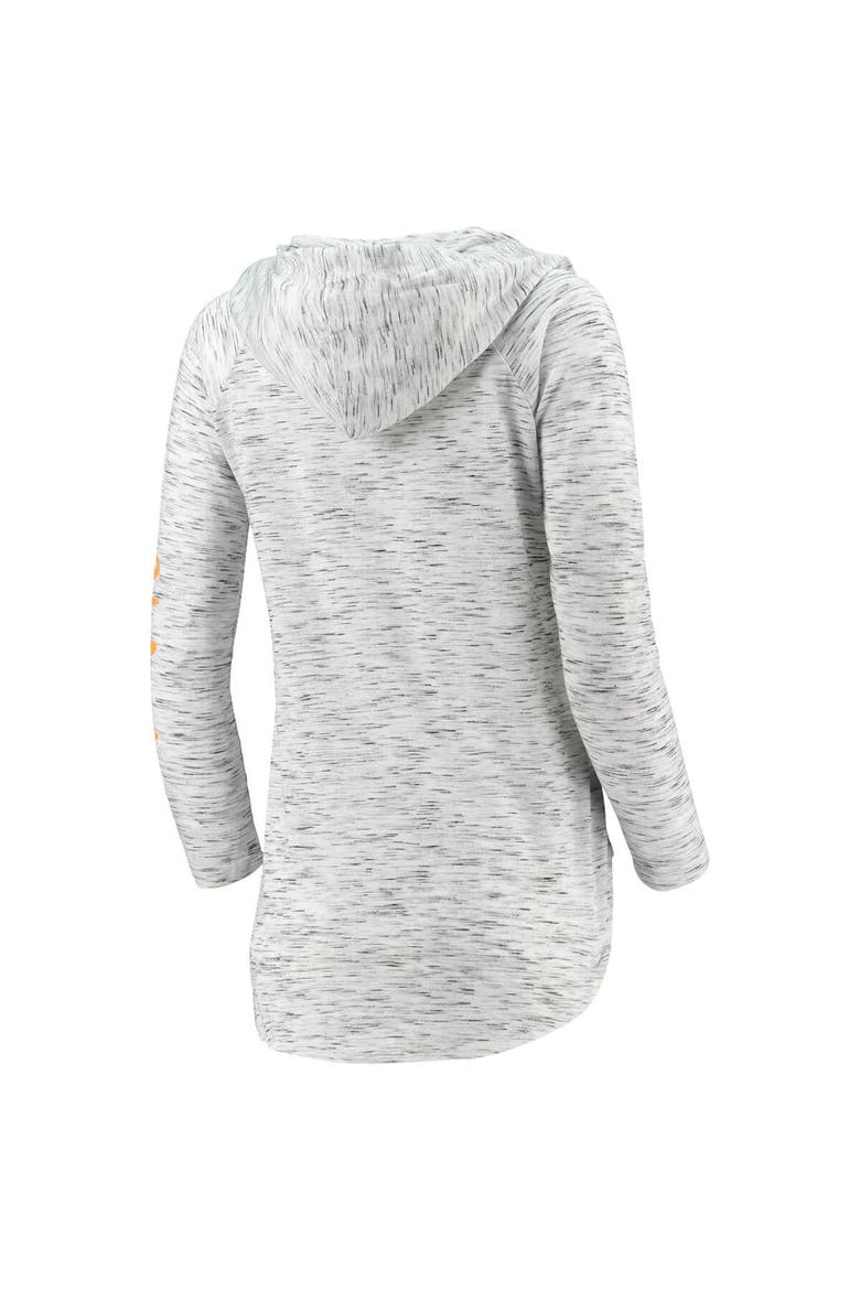 Women's Pressbox Gray Clemson Tigers Space Dye Lace-Up V-Neck Long Sleeve T-Shirt, Alternate, color, Gray