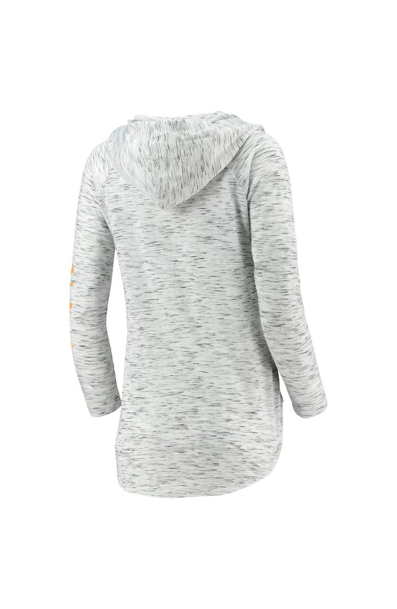 PRESSBOX Women's Pressbox Gray Clemson Tigers Space Dye Lace-Up V-Neck Long Sleeve T-Shirt, Alternate, color,