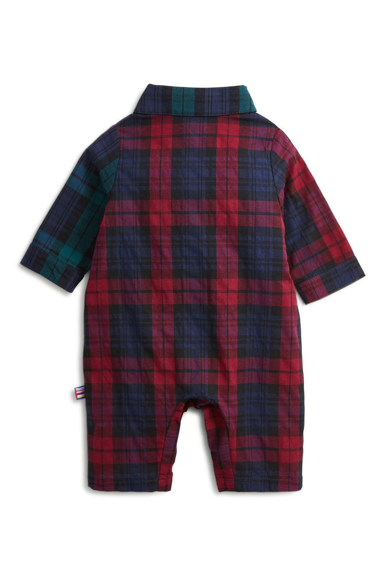 Kids' Plaid Flannel Romper, Alternate, color, REDMU