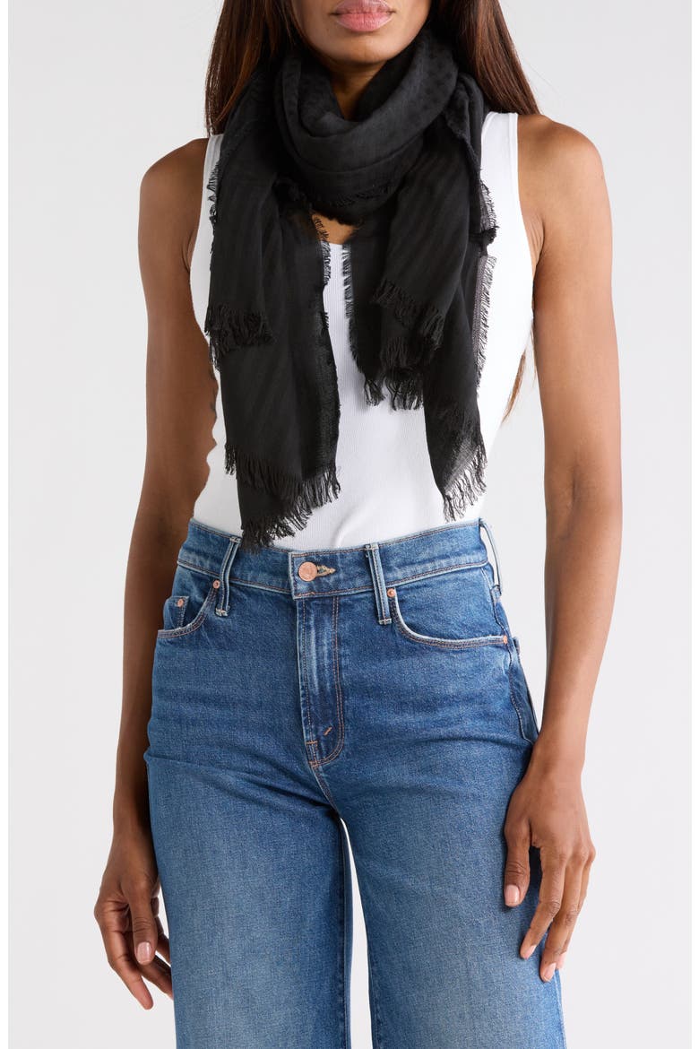 Textured Scarf, Main, color, BLACK