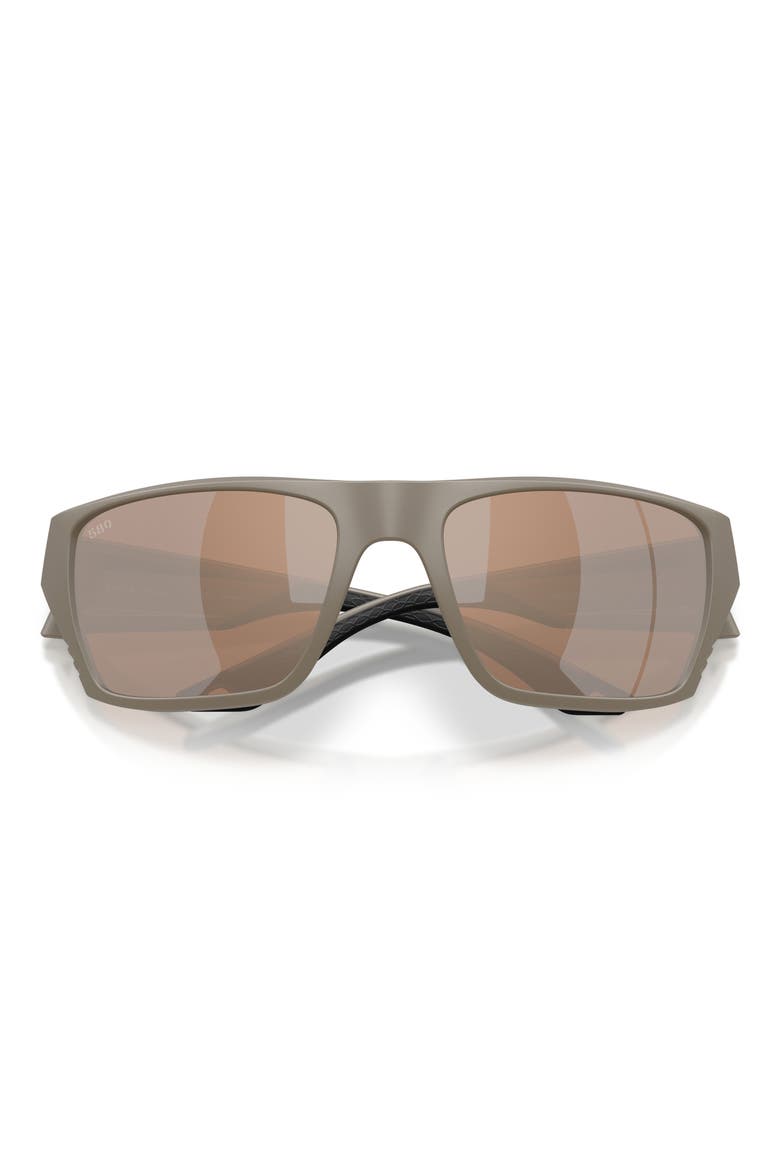 Finlet 59mm Polarized Rectangular Sunglasses, Alternate, color, SAND / COPPER SILVER 580G
