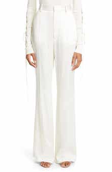 LAPOINTE High Waist Double Face Satin Flare Trousers