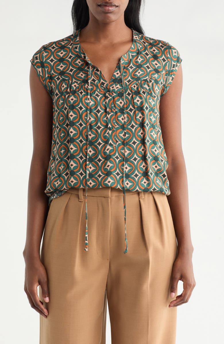 DR2 by Daniel Rainn Keyhole Cap Sleeve Flounce Back Top, Main, color,