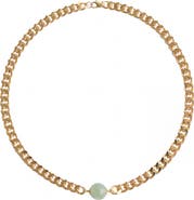 seree Charlotte Green jade gold chain necklace