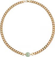 seree Charlotte Green jade gold chain necklace