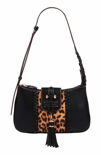 Leopard Band Faux Leather Shoulder Bag